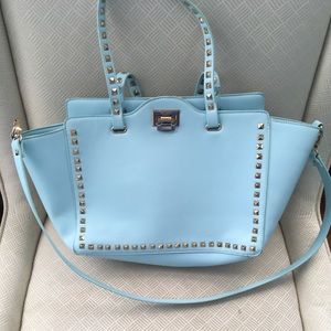 BCBG baby blue studded purse
